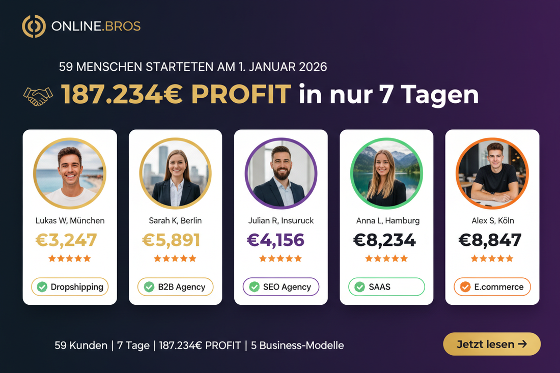 59 Menschen starteten am 1. Januar 2026 ihr KI-Online-Business – Hier sind ihre Ergebnisse nach nur 7 Tagen