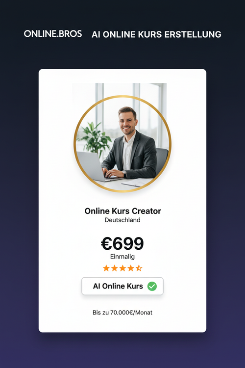 AI Online Kurs Erstellung - 699€ - ONLINE.BROS